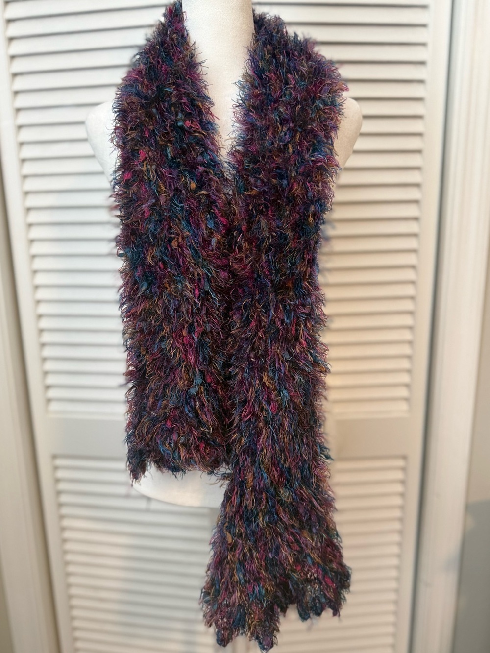 Indie Whimsigoth Y2K Bratz Plush Multi-Color Fuzzy Scarf Phoebe Fairy Layering